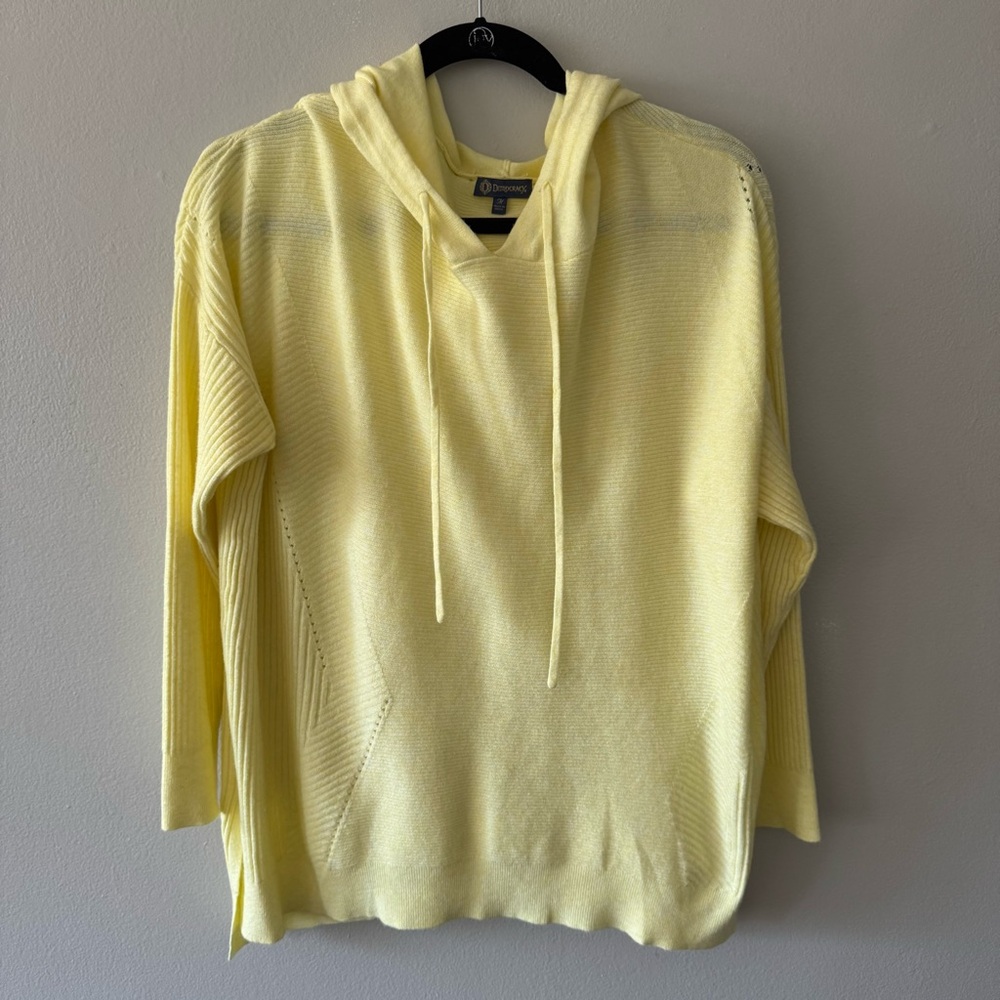 Anthropologie Democracy Soft Knit Pullover Hoodie Sweater Long sleeve Yellow M